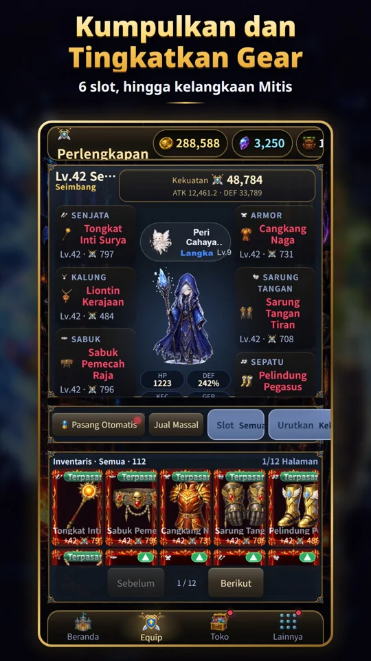 Koleksi dan perkuat perlengkapan