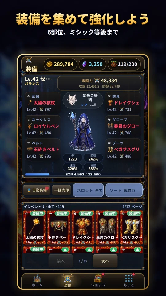 装備の収集と成長